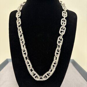 Iced Gucci Link Chain - Silver